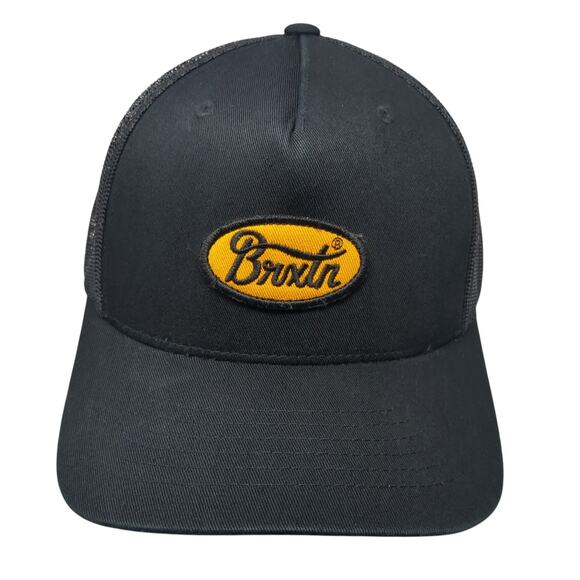 Brxtn Snapback Trucker Hat Black One Size Adjustable Embroidered Mesh Back - Picture 1 of 11